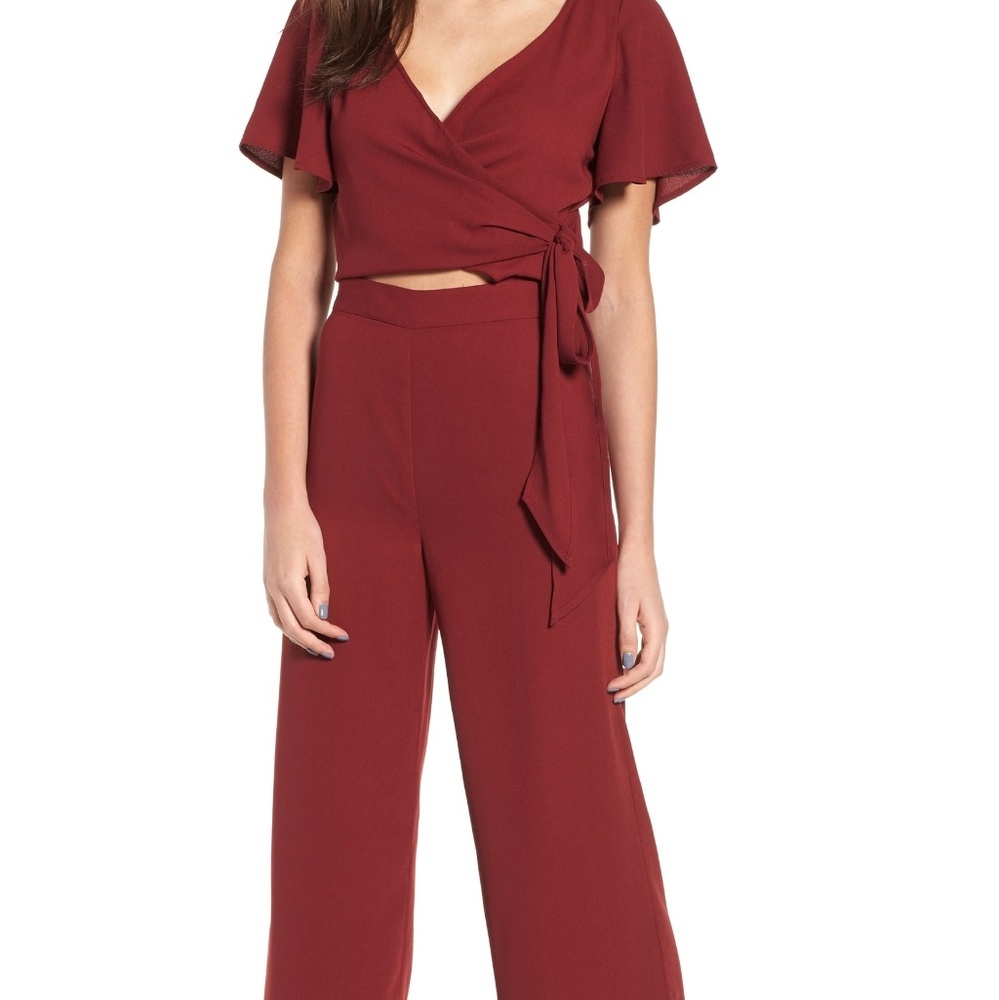 Leith Red Grape Jumpsuit size large